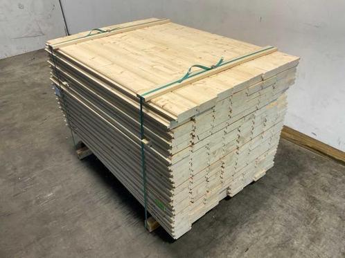 Veiling - 50x Vuren blokhutprofiel mes- en groef 179x14,5x4,, Doe-het-zelf en Verbouw, Hout en Planken, Nieuw