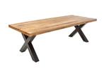 Eettafel Iron Craft 200cm Mango natuurlijk 70mm/ 40013, Huis en Inrichting, Tafels | Eettafels, Ophalen of Verzenden, Nieuw