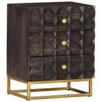 vidaXL Nachtkastje 40x30x50 cm massief mangohout zwart, Huis en Inrichting, Kasten | Overige, Verzenden, Nieuw
