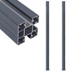 vidaXL Schuttingpalen 2 st 185 cm aluminium donkergrijs, Tuin en Terras, Palen, Balken en Planken, Verzenden, Nieuw