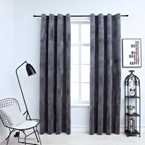 vidaXL Gordijn verduisterend met ringen 2 st 140x245 cm, Huis en Inrichting, Stoffering | Gordijnen en Lamellen, Nieuw, Verzenden