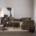 40% Korting: Hoekbank Palermo velvet bruin rechts, Huis en Inrichting, Ophalen, Zo goed als nieuw, Velvet chique, Modern