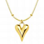 18K gold plated Stainless steel Hearts necklace, Intensity, Verzenden