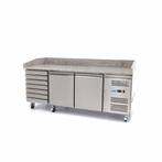 Pizzawerkbank - 202 cm - 2 Deuren - 5 x 1/6 GN - 7 Laden, Verzenden, Nieuw in verpakking, Koelen en Vriezen