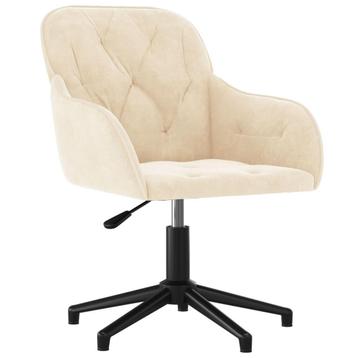 Creme Design Bureaustoel Fluweel | OP = OP | 40%! beschikbaar voor biedingen