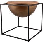 Bijzettafel - Livion Elina - 53x53cm - Zwart - Metaal - Hout, Ophalen of Verzenden, Nieuw