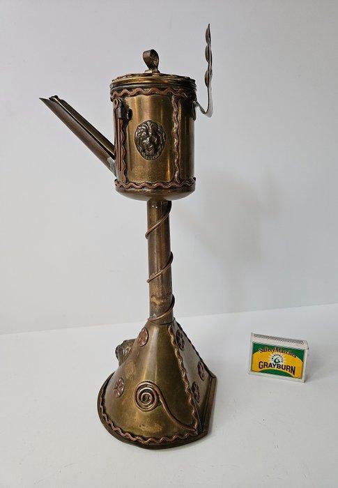 19e eeuwse Leeuwen olielamp Snotneus - Kan staan en hangen, Antiek en Kunst, Antiek | Overige Antiek