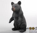 Zwarte beer staand h40 cm - Farmwood Animals, Tuin en Terras, Tuinbeelden, Nieuw, Verzenden