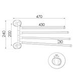 Wand Handdoekrek | 4 Armen Chroom | Premium | OP=OP, Ophalen of Verzenden, Nieuw