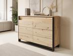 Meubella | Ladekast eiken 133 cm | met LED | 6 lades, Huis en Inrichting, Kasten | Ladekasten, 100 tot 150 cm, Verzenden, Nieuw