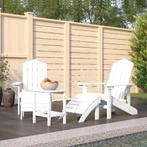 vidaXL Tuinstoelen Adirondack met voetenbank en tafel HDPE, Tuin en Terras, Tuinstoelen, Verzenden, Nieuw