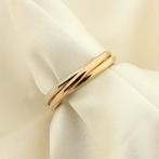 Tricolor gouden trinity ring (witgoud, roségoud) (witgoud), Gebruikt, Overige kleuren, 19 tot 20, Ophalen of Verzenden