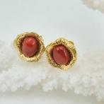 Bloedkoraal - Zilver, Verguld - Oorbellen - CORALLO, Antiek en Kunst