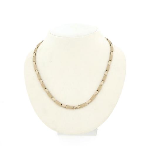 Witgouden gematteerde collier | 43 cm (witgouden collier), Sieraden, Tassen en Uiterlijk, Kettingen, Overige kleuren, Gebruikt