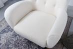Retro Design Fauteuil DON Wit Bouclé Innerspring Gouden Neus, Huis en Inrichting, Stoelen, Ophalen of Verzenden, Nieuw