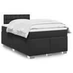 vidaXL Boxspring met matras kunstleer zwart 120x200 cm, Overige materialen, Verzenden, Zwart, Nieuw