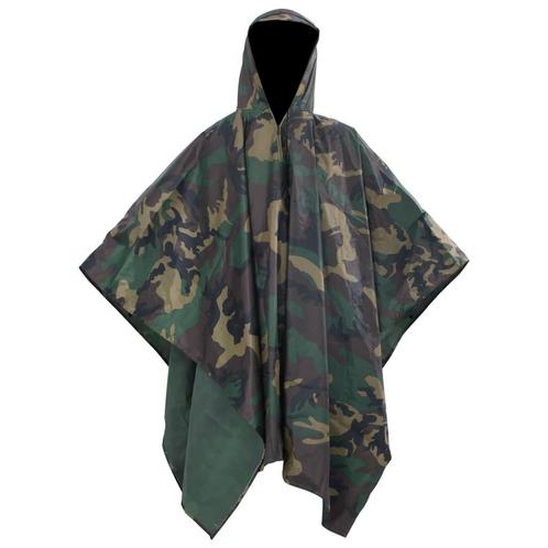vidaXL Regenponcho voor kamperen/wandelen leger waterdicht, Caravans en Kamperen, Regenkleding, Nieuw, Verzenden