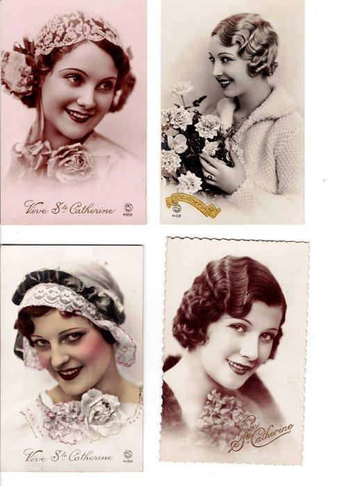 Frankrijk - Lade met 288 fantasiekartonnen vrouwen, koppels, Verzamelen, Ansichtkaarten | Buitenland