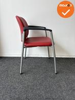Vergaderstoel - Ahrend 320 - nieuw rood kunstleer - zilvergr, Vergader- of Presentatieruimte, Ophalen of Verzenden, Gebruikt, Stoel
