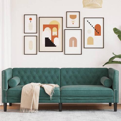 vidaXL Driezitsbank Chesterfield-stijl en bolsters fluweel, Huis en Inrichting, Banken | Bankstellen, Nieuw, Stof, Driepersoons