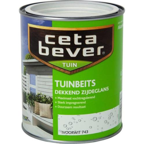 Cetabever tuinbeits dekkend zijdeglans - wit 300 - 0,75 l..., Doe-het-zelf en Verbouw, Verf, Beits en Lak, Beits, Wit, Nieuw, Minder dan 5 liter