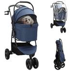 vidaXL Opvouwbare Huisdierenwagen Blauw 78 x 54 x 101 cm, Dieren en Toebehoren, Verzenden, Nieuw
