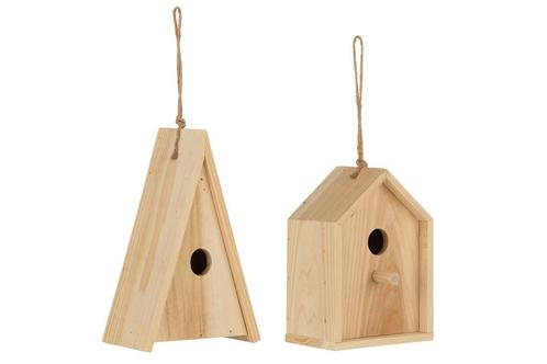 J-LINE VOGELHUISJE PAUL – CHINA FIR HOUT (SET VAN 2), Diensten en Vakmensen, Dieren | Overige | Verzorging, Oppas en Les