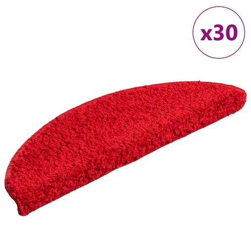 vidaXL Trapmatten 30 st 56x17x3 cm Rood Halfrond, Doe-het-zelf en Verbouw, Ladders en Trappen, Nieuw, Verzenden