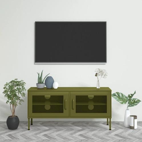 Tv-meubel Industrieel Groen 105cm | Retourdeal | Hoge Kwa..., Huis en Inrichting, Kasten | Televisiemeubels, 25 tot 50 cm, Nieuw