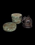 Limoencontainer en vintage olifantengewicht - Brons - 18e