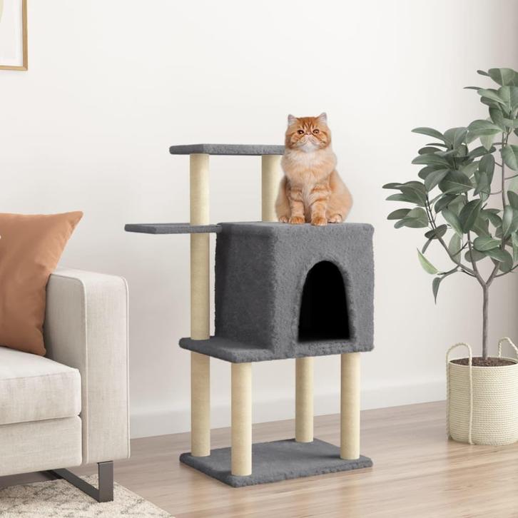 vidaXL Kattenmeubel met sisal krabpalen 97 cm donkergrijs, Dieren en Toebehoren, Katten-accessoires, Nieuw, Verzenden