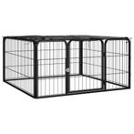 vidaXL Hondenkennel 4 panelen 100x50 cm gepoedercoat staal, Verzenden, Nieuw