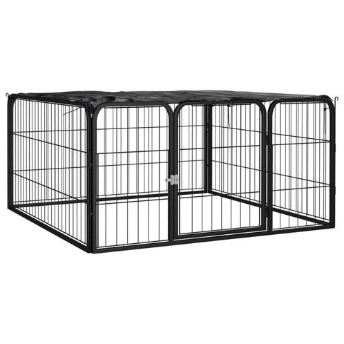 vidaXL Hondenkennel 4 panelen 100x50 cm gepoedercoat staal, Dieren en Toebehoren, Honden-accessoires, Nieuw, Verzenden