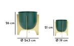 VAASHOUDER GRENT SHET SET 2 STUKS CM Ø 24,5X26-19X21, Huis en Inrichting, Woonaccessoires | Vazen, Ophalen of Verzenden, Nieuw