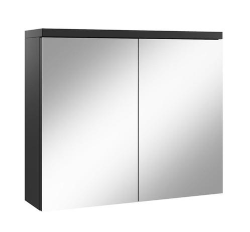Badkamerkast Toledo 80 x 20 x 60 cm Zwart Spiegelkast, Huis en Inrichting, Badkamer | Badkamermeubels, Nieuw, Spiegelkast, Verzenden