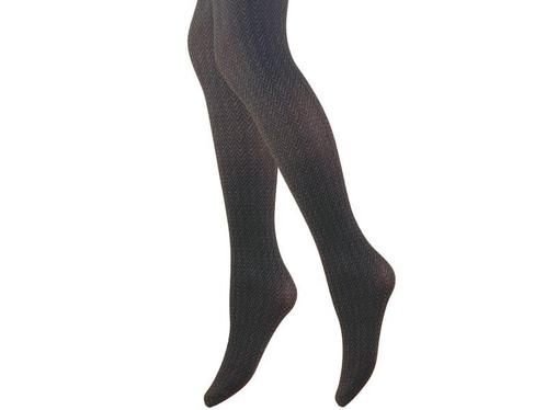 Panty - Zigzag Motief - 60 Den - Zwart/Mokka, Kleding | Dames, Leggings, Maillots en Panty's, Verzenden