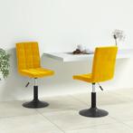 vidaXL Eetkamerstoelen draaibaar 2 st fluweel mosterdgeel, Huis en Inrichting, Stoelen, Verzenden, Nieuw