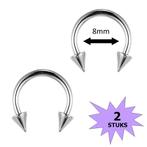 Fako Bijoux® - Circular Barbell Piercing - Hoefijzer Spike -, Sieraden, Tassen en Uiterlijk, Piercings, Verzenden, Nieuw
