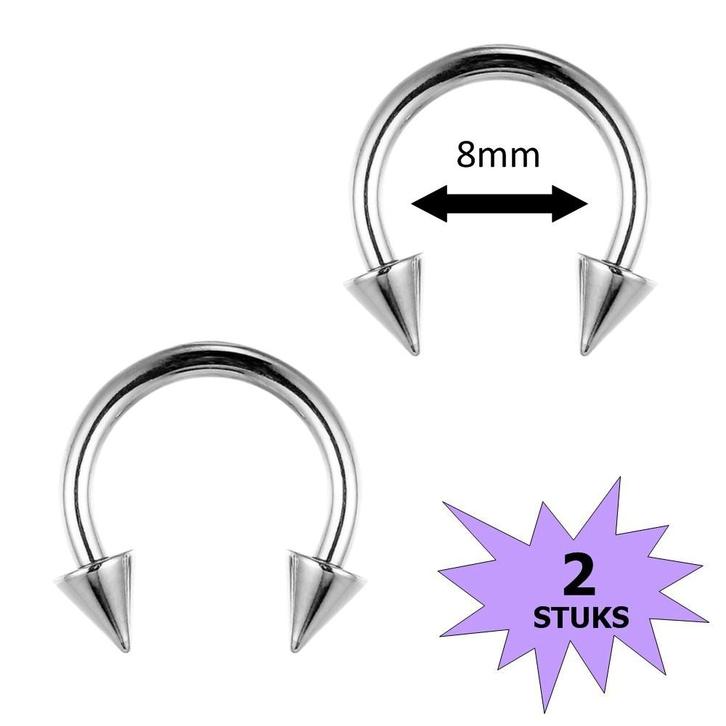 Fako Bijoux - Circular Barbell Piercing - Hoefijzer Spike -, Sieraden, Tassen en Uiterlijk, Piercings, Verzenden