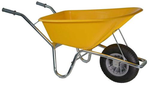 Kruiwagens Bouw Kruiwagen 100L Kunststof Geel (doos verpa..., Doe-het-zelf en Verbouw, Transportwagens, Nieuw, Ophalen of Verzenden