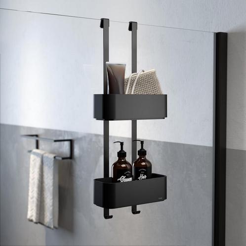 Doucherek Ophangbaar Tiger 2-Store 25 cm Zwart, Doe-het-zelf en Verbouw, Sanitair, Bad, Nieuw, Ophalen of Verzenden