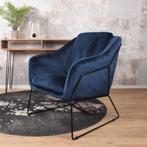 Antonio fauteuil velvet donkerblauw, Nieuw, Ophalen of Verzenden