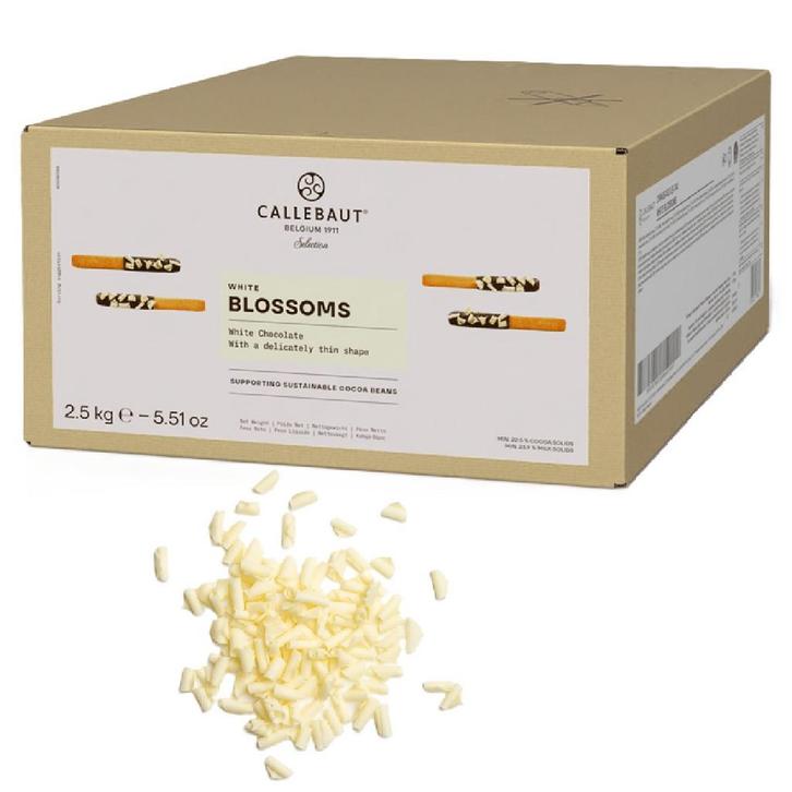 Callebaut Chocoladekrullen Klein Wit 2,5kg, Hobby en Vrije tijd, Taarten en Cupcakes maken, Nieuw, Verzenden
