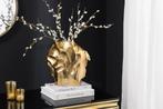 Handgemaakte vaas LIQUID 30cm goud metaal gehamerd design -, Huis en Inrichting, Woonaccessoires | Vazen, Ophalen of Verzenden