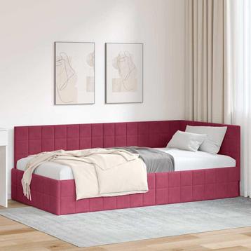 vidaXL Hoekbedframe met hoofdeinde Wijnrood 90 x 200 cm beschikbaar voor biedingen