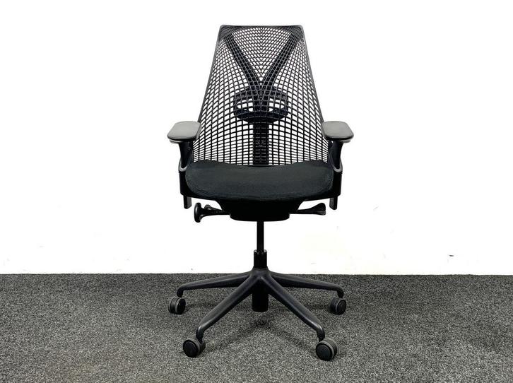 Herman Miller Sayl Bureaustoel - Zwart, Huis en Inrichting, Bureaustoelen, Bureaustoel, Zwart, Gebruikt, Ergonomisch, Ophalen of Verzenden