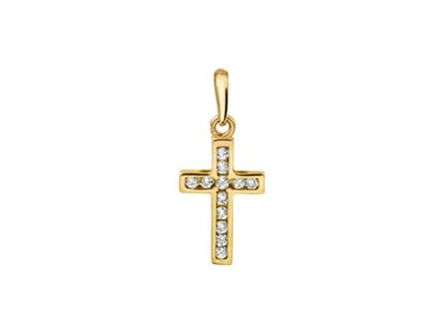 Sparkle14 Hanger Kruis En Zirkonia - Goud, Huis en Inrichting, Woonaccessoires | Overige, Nieuw, Verzenden