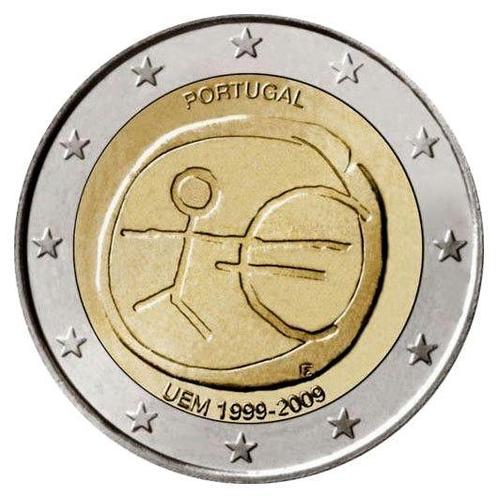 Portugal 2 Euro 10 Jaar EMU 2009, Postzegels en Munten, Munten | Europa | Euromunten, Verzenden