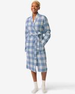 HEMA Damesbadjas flanel middenblauw van €32.5 voor €12 sale, Verzenden