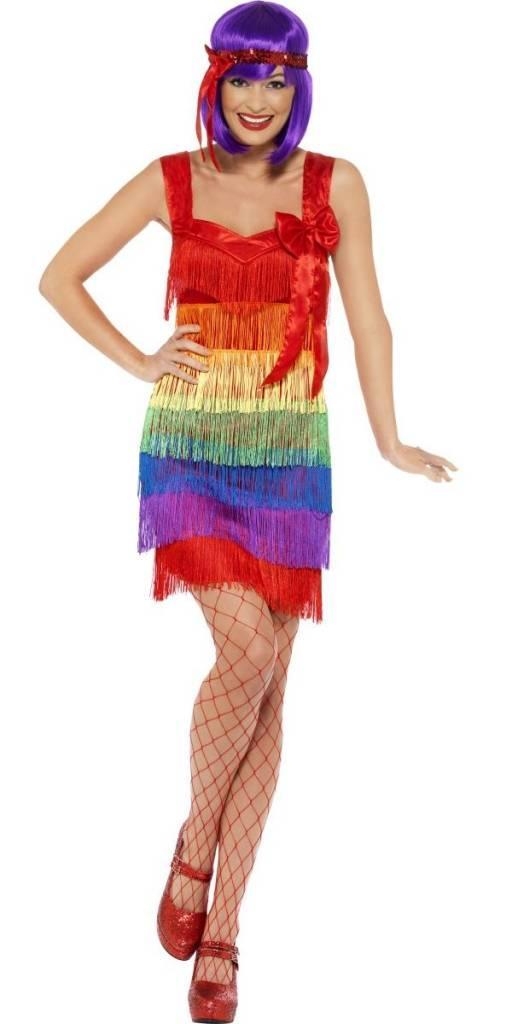 Rainbow flapper 20s kostuum, Kleding | Dames, Carnavalskleding en Feestkleding, Nieuw, Ophalen of Verzenden